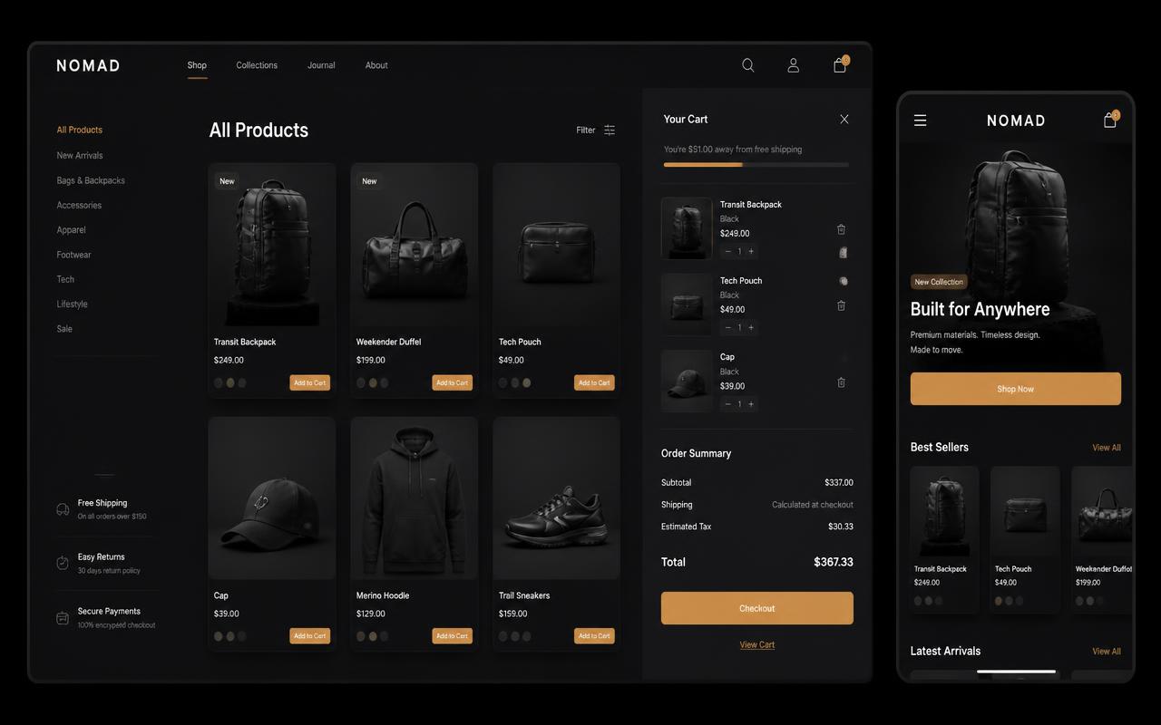 Digital Commerce Platform interface mockup